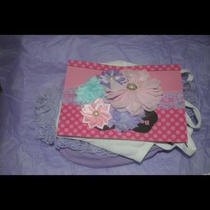 Little Girls Purple Bottoms White Box And HeadBand